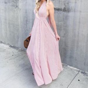 Forever 21 Pink and White Striped Dress